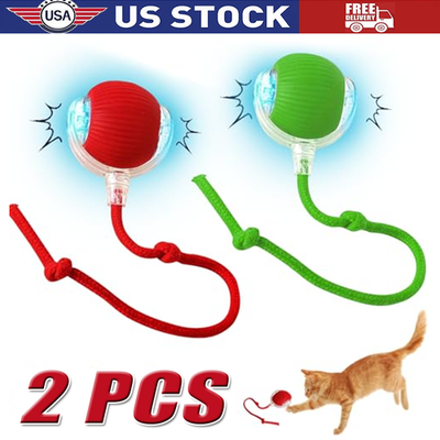 #ad #ad 2Pcs Automatic Rolling Ball Smart Cat Dog Toy Electric Pet Self moving Kitten $8.99