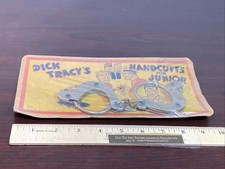 Vtg News Syndicate Toy Handcuffs For Junior 1940s Dick Tracy Police Push Button