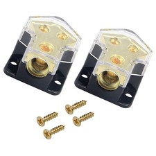 Power Distribution Block, 2 Way 0/2/4 AWG Gauge in, 4/8/10 Gauge Out, 2 Way C...