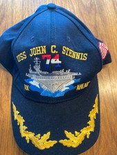 Vintage USS John C. Stennis Strapback Hat Nuclear Aircraft Carrier USA Made