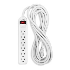 6-Outlet 350-Joule Surge Protector Power Strip 15 ft Cord