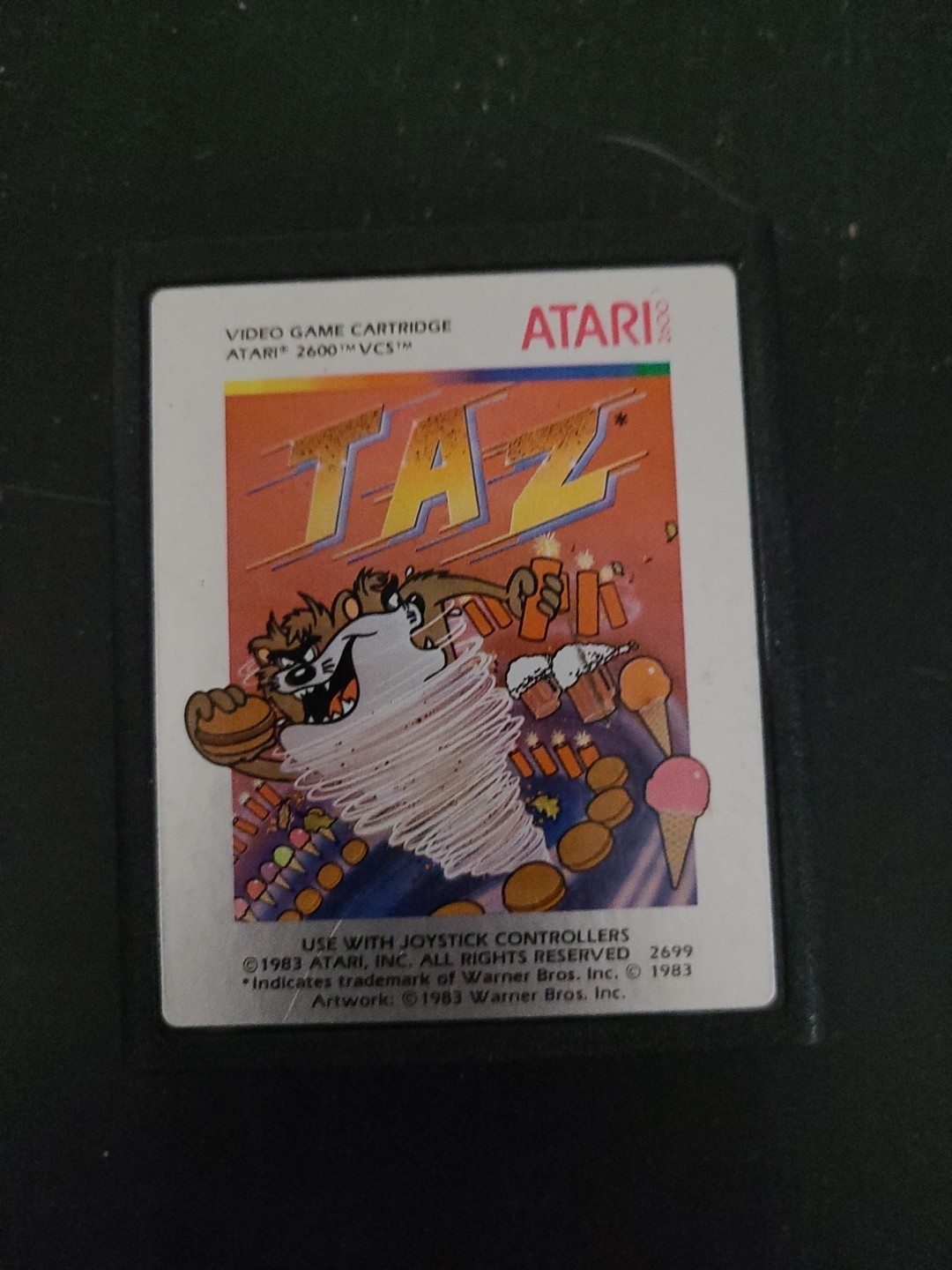 TAZ for Atari 2600 -- GORGEOUS label! -- Rare, Tested, works well!