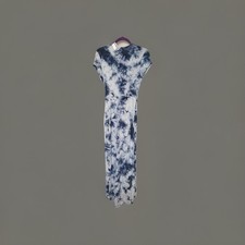 Blue Tie Dye Wrap Style Swimsuit Beach Coverup Maxi Sz M NWT