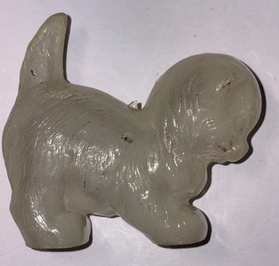 Vtg Rosbro GLOW IN THE DARK CARNIVAL CAT CHRISTMAS ORNAMENT HARD PLASTIC 3.3 
