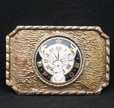 WC13171 AWESOME VINTAGE 1970s B.P.O.E. ORDER OF ELK ORGANIZATION BELT BUCKLE