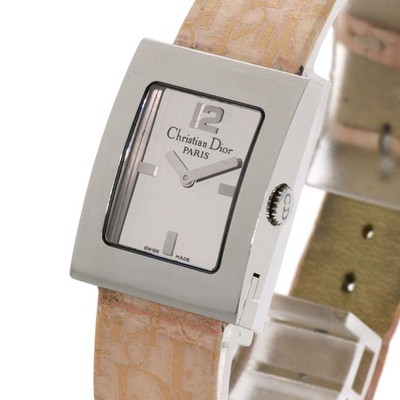 Christian Dior D78-109 Pink Shell Trotter Strap Watch Womens From