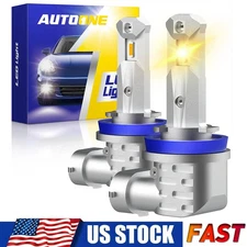 AUTOONE CANBUS Yellow 3000K H11 H8 LED High Low Beam Bulb Fog Headlight 40000LM