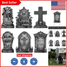 6ct Large Halloween Tombstones: Spine-Chilling Outdoor Graveyard Decor
