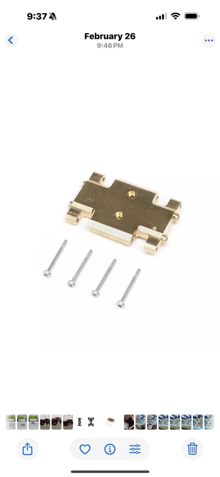 Axial AX24 1/24th Scale Brass Chassis Skid Plate (19.5g) AXI301002 XC-1 XC1 - Image 2 of 4