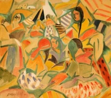 Gypsy Camp Circa 1918 Art Print – Rafael Barradas Uruguayan Modernist to Frame