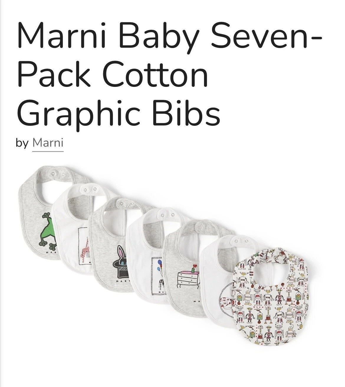 MARNI Seven Set Baby Bibs BNWOT