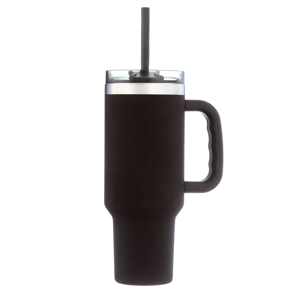 Tumbler Vacuum Insulated Stainless Steel Tumbler with Handle Black 40 Oz