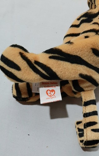 Very Rare Retired TY Beanie Baby Stripes 1995 PVC Pellets Canadian Tush - Picture 6 of 6