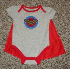Baby Girls Wonder Woman Romper Bodysuit with Cape Costume Size 6-9 Months NEW
