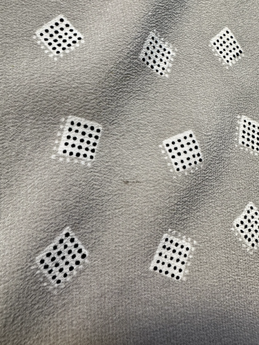 Vintage grey geometric silk crepe large pocket square/handkerchief - Picture 3 of 5