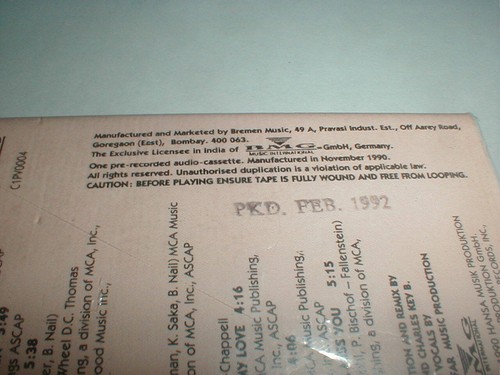 Milli Vanilli REMIX IIndia Indian Cassette Tape '1990 Soul Pop Dance CLAMSHELL - Picture 7 of 8