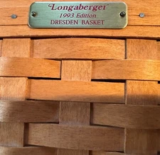 Longaberger 1993 Edition Dresden Basket Perfect condition no discoloration NICE