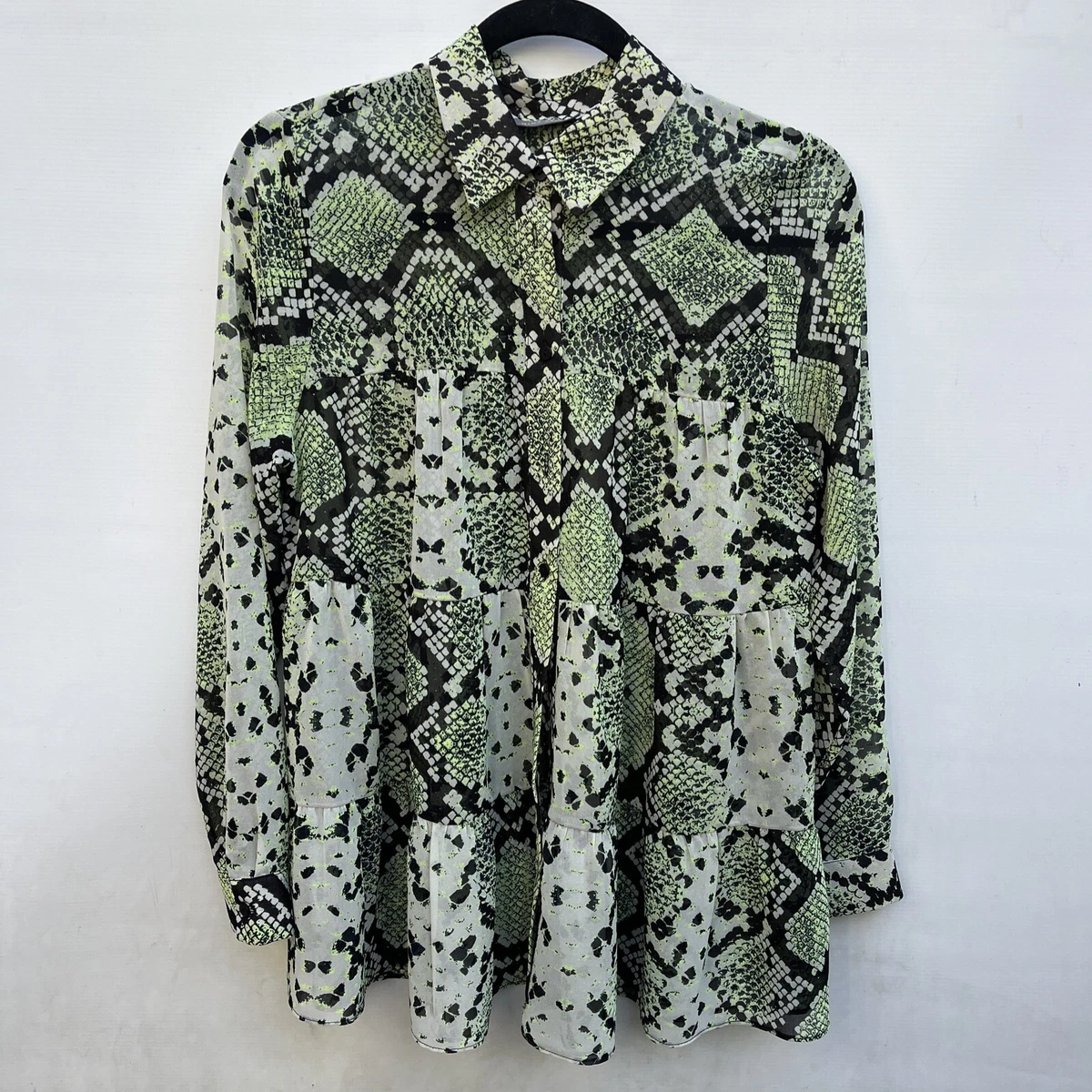 Snake print chiffon blouse sales
