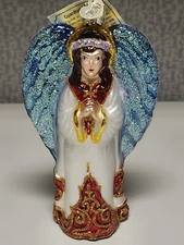 Vtg Guardian Angel Ornament Blown Glass Merck Family's Old World Christmas 5"