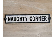 Street Sign Naughty Corner Cast Iron Plaque Den Man Cave Bedroom Bar Wall Decor