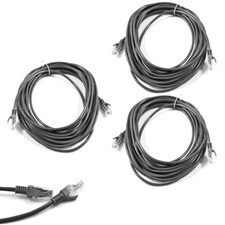 3X 50FT CAT5 CAT5E RJ-45 ETHERNET NETWORK PATCH CABLE GREY HIGH SPEED INTERNET