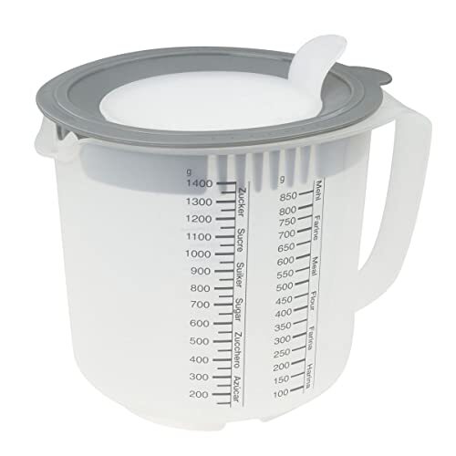 Dr.Oetker 1802 Cups and Bowls Brocca Graduata con Coperchio, Plastica, (H5H)