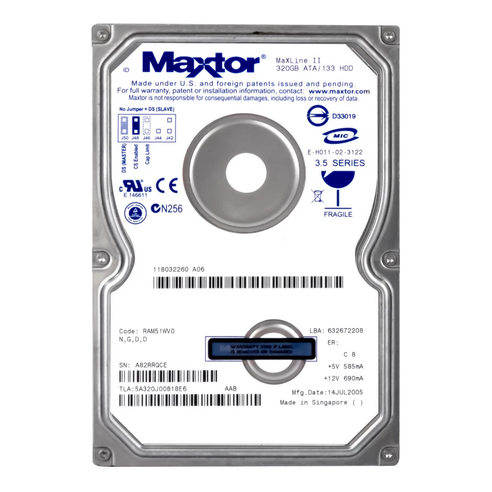 Hard Drive Maxtor Maxline II 5A320J0 320GB 5.4K 2MB Ata 3.5'' - Image 3 of 3