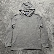 Gap Hoodie Mens Large Gray Waffle Knit Long Sleeve Lightweight Casual Preppy