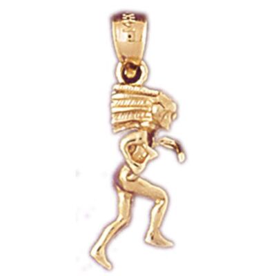 3D Indianer Indianer Charm Anhänger 14k Gold (1,5 Gramm)