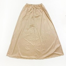 Vintage cream slip maxi skirt with lace trim , small Measurements; flat lay Wais