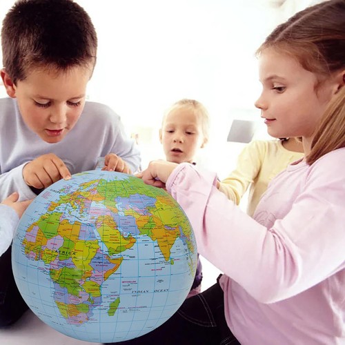 16" Large Inflatable World Earth Globe Atlas Map Geography Beach Ball Toy party - Picture 10 of 11