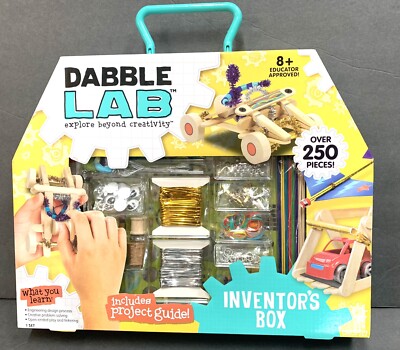 Dabble Lab Kids Inventors Box Fun Educational Crafts Ages 8 + 250 Pieces