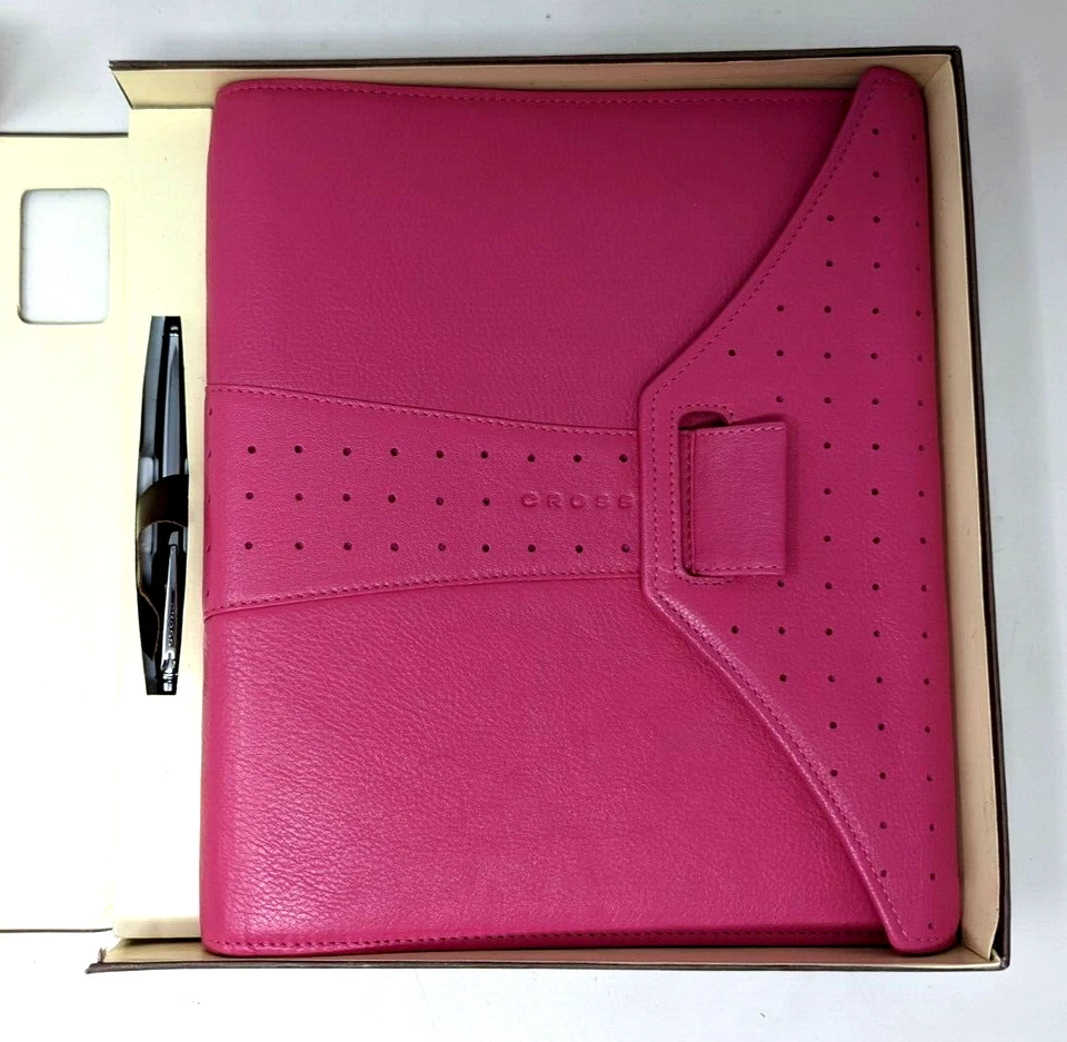 Nuevo De Colección 2011 Cross Autocross Colección Cuero Rosa Mediano Agenda y Pluma PL22 Foto 3 de 4