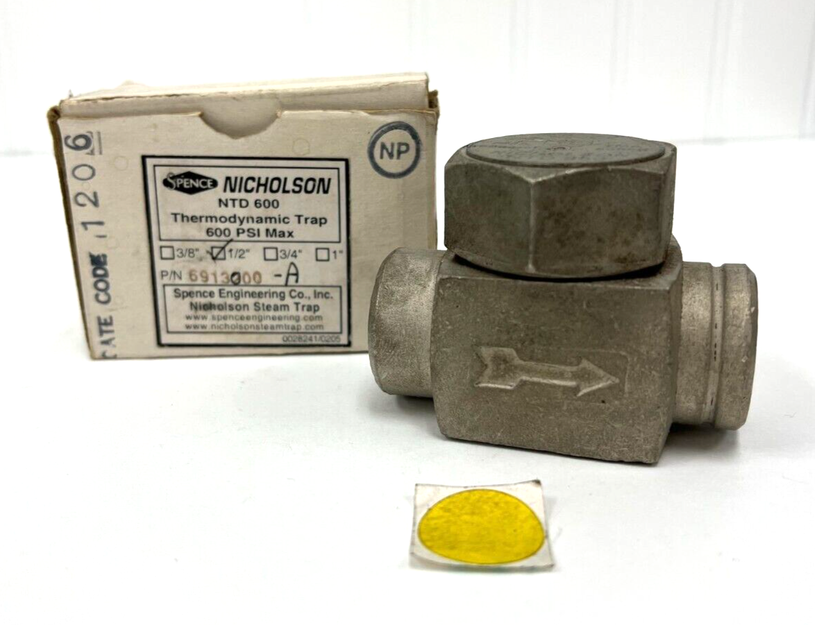 SPENCE NICHOLSON NTD600 STEAM TRAP 600 PSI 800 TMA OAL 2-5/8