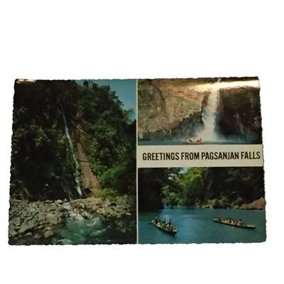Vintage Philippines Postcard  Greetings From Pagsanjan Falls .