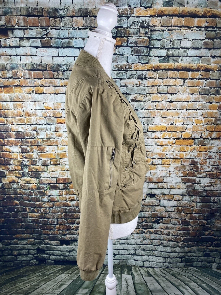Women's cropped military style jacket cheap