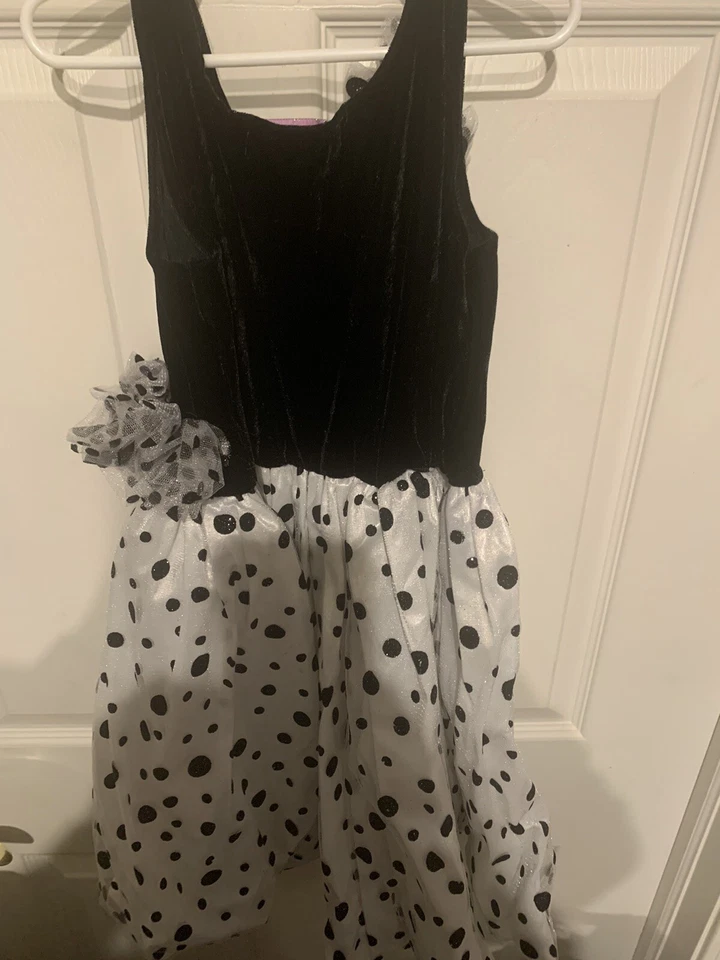 New Princess Paradise Polka Dot Witch Costume Child Size 8 Dress Headband W/ Hat - Image 2 of 4