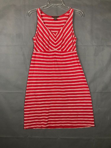 Tommy Bahama Dress Womens 2X Small Red with White Striped V neck Sleeveless - Picture 2 of 13