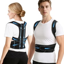 Women Men Posture Corrector Spine Adjustable Compression Shoulder Back Support