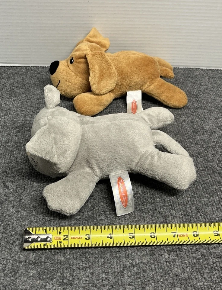 Melissa & Doug Marrón Cachorro Perro Gris Gatito Gato 8" Peluche Animal Lote de 2 Foto 4 de 4