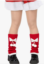 Leg Warmers Cute Knitted Leg Warmer red and white with bow One size New