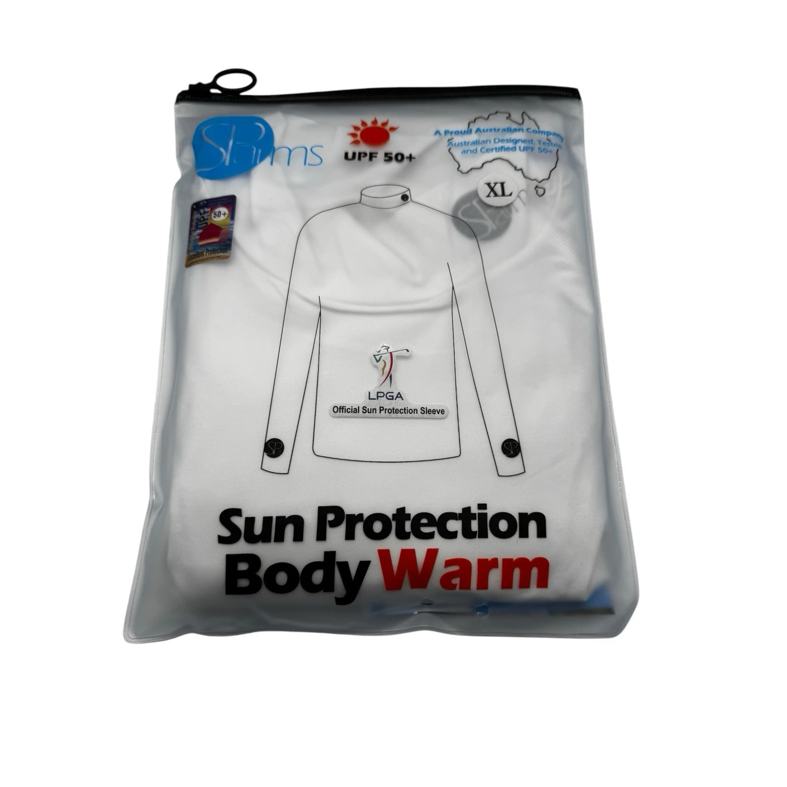 SPArms High Neck Sun Protection Shirt Mens Size XL UPF 50+ White Long Sleeve NEW