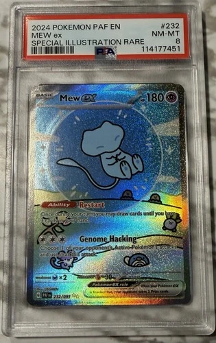 Pokémon Mew ex SV: Paldean Fates Special Illustration Rare 232/091 PSA 8 Holo