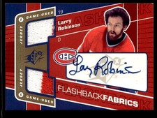 2007-08 SPx Flashback Fabrics Autograph Larry Robinson Auto Montreal Canadiens
