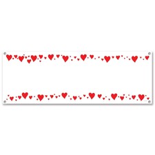 Beistle Hearts Sign Banner - Valentines Party Supply Decoration