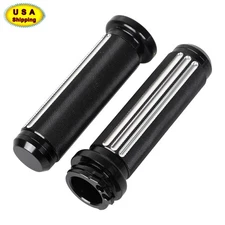 Black Cut 1" Handlebar Hand Grips For Harley Road Electra Glide Heritage Softail