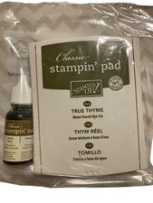 Stampin Up True Thyme Ink Pad Green Ink Refill Retired Linen Flip