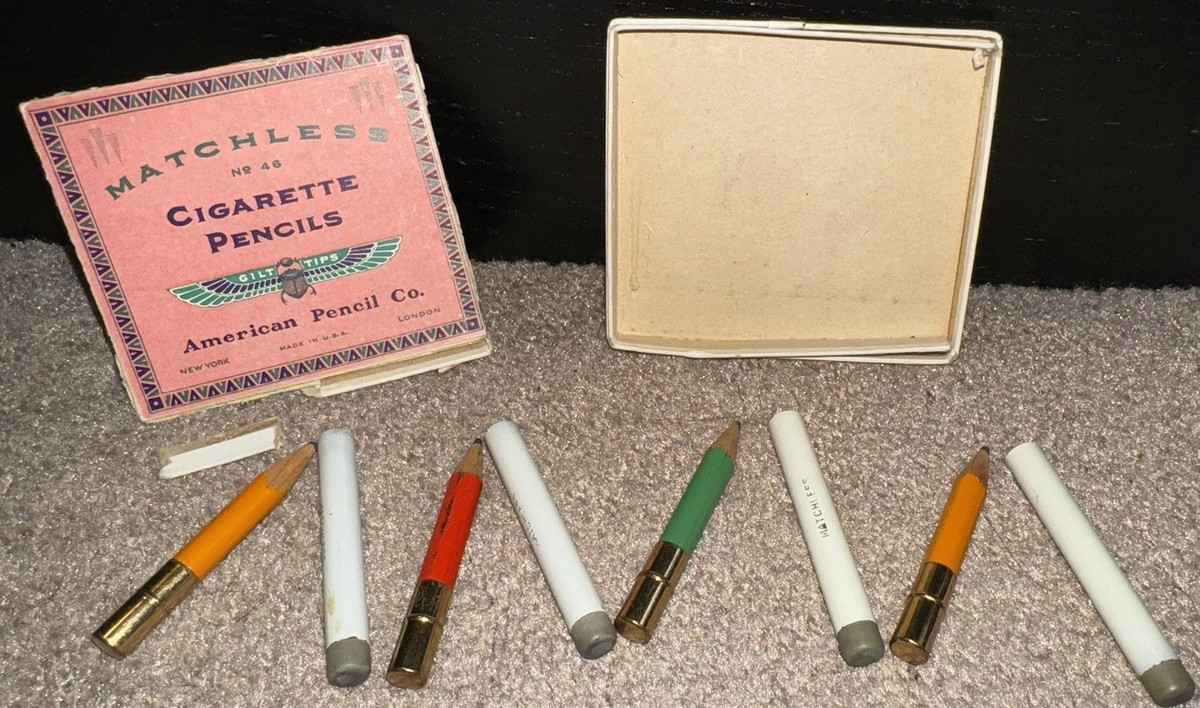 cigarette pencils American Pencil Co. Art Deco late 1920's Matchless Cigarette Pencils (4  Pencils)