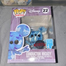 Funko Pop! Vinyl Conductor Mickey Disney Figure #22 Art Series Blue White