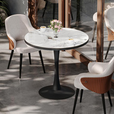 Tavolo Da Pranzo Rotondo Marmo: Tavolo Cucina Bianco Ø76 Cm in Pietra Sinterizza